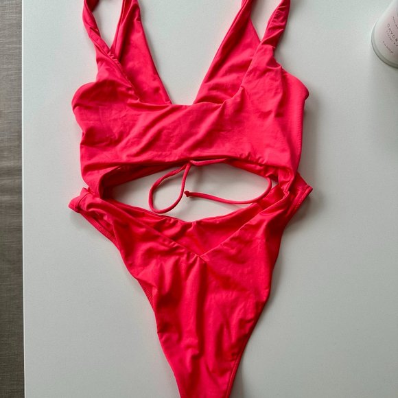 Frankies Bikini Hot Pink One Piece - Picture 2 of 3